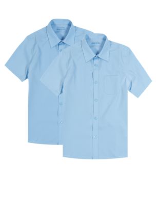 2 Pack Boys&#39; Ultimate Non-Iron Short Sleeve Shirts with Stain Away&trade;